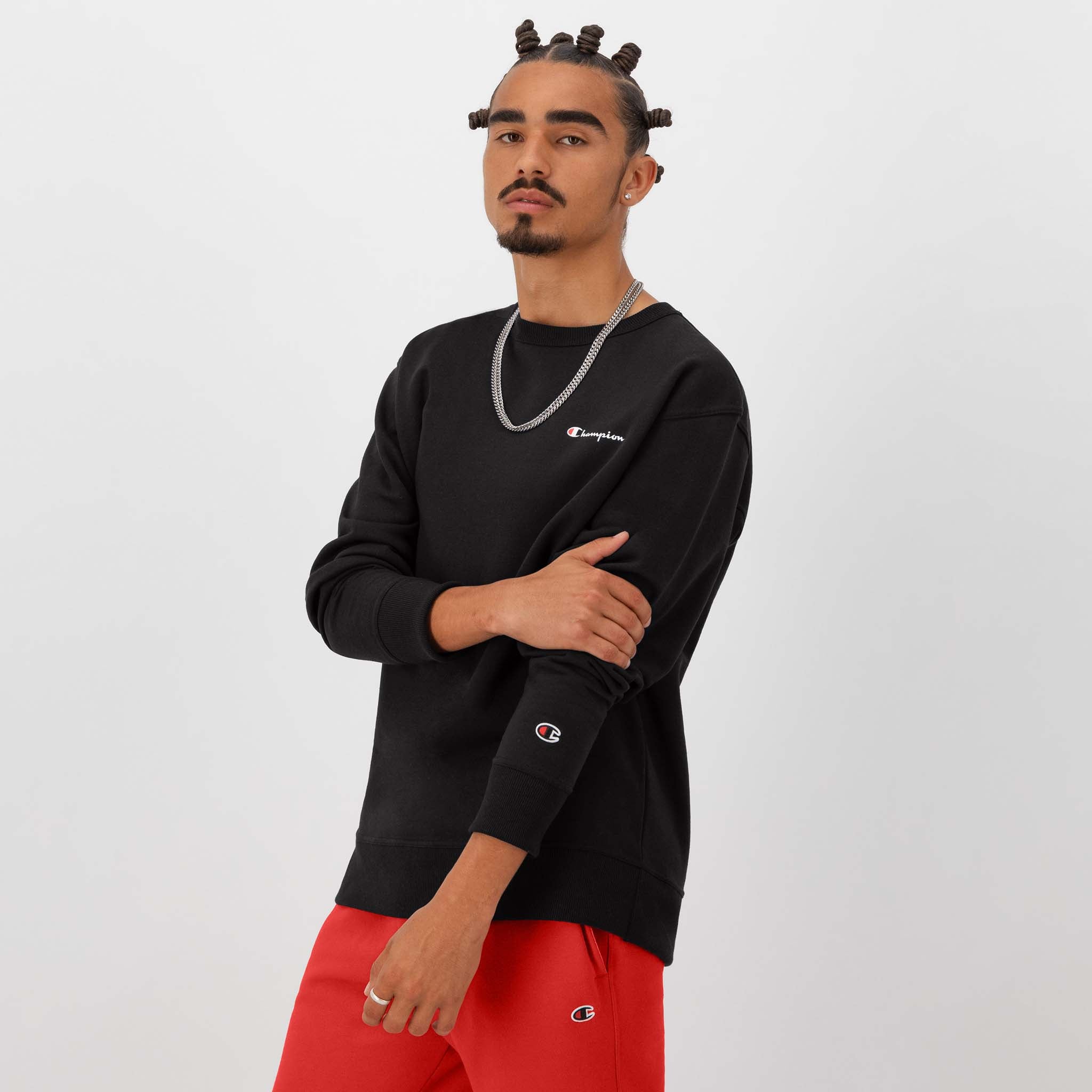 Powerblend Crewneck Sweatshirt. Left Script Logo - Image 2