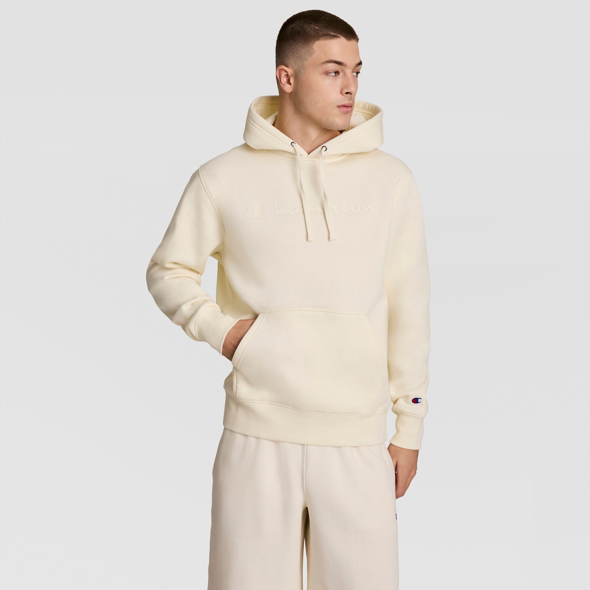 Powerblend Hoodie. Tonal Script Logo