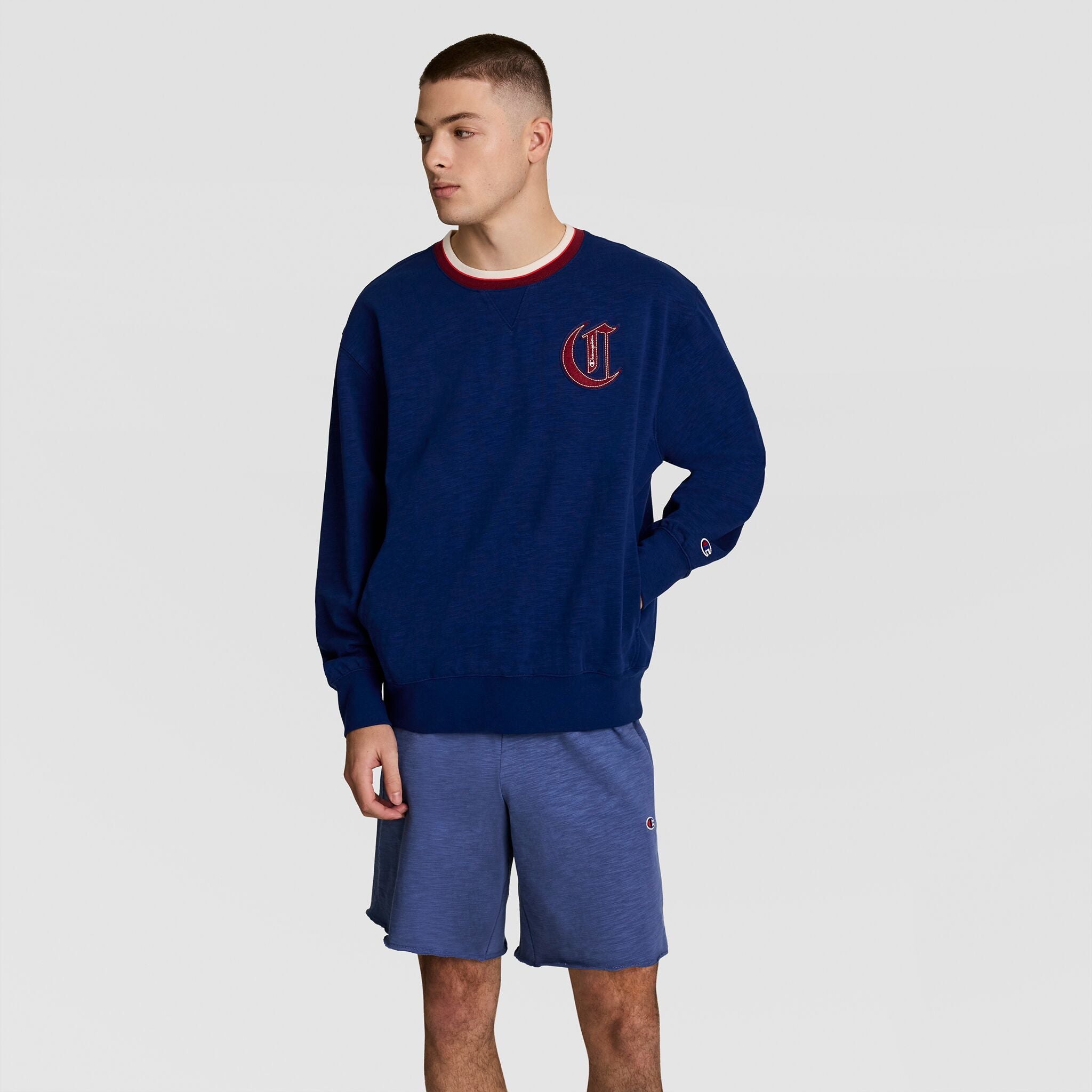 Modern Retro Washed Crew Sweatshirt. C Logo