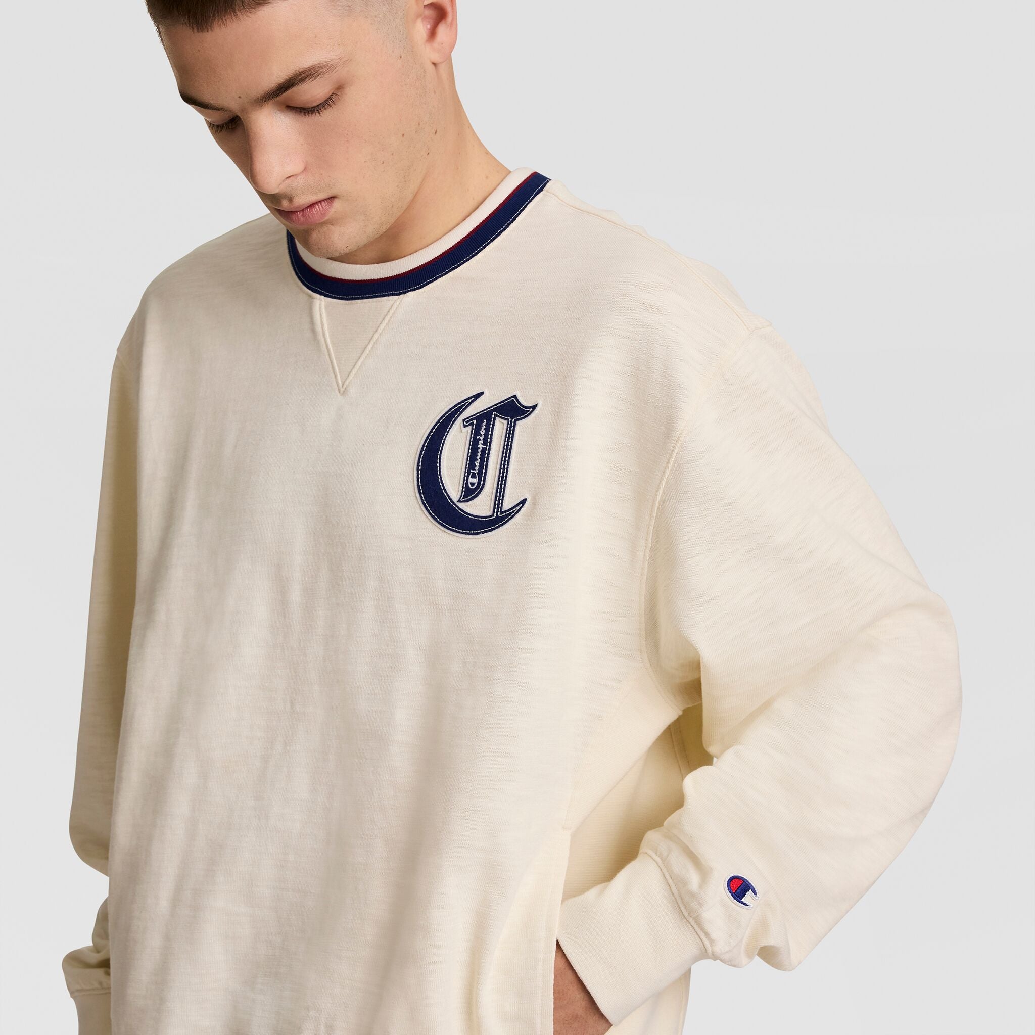 Modern Retro Washed Crew Sweatshirt. C Logo - Image 4