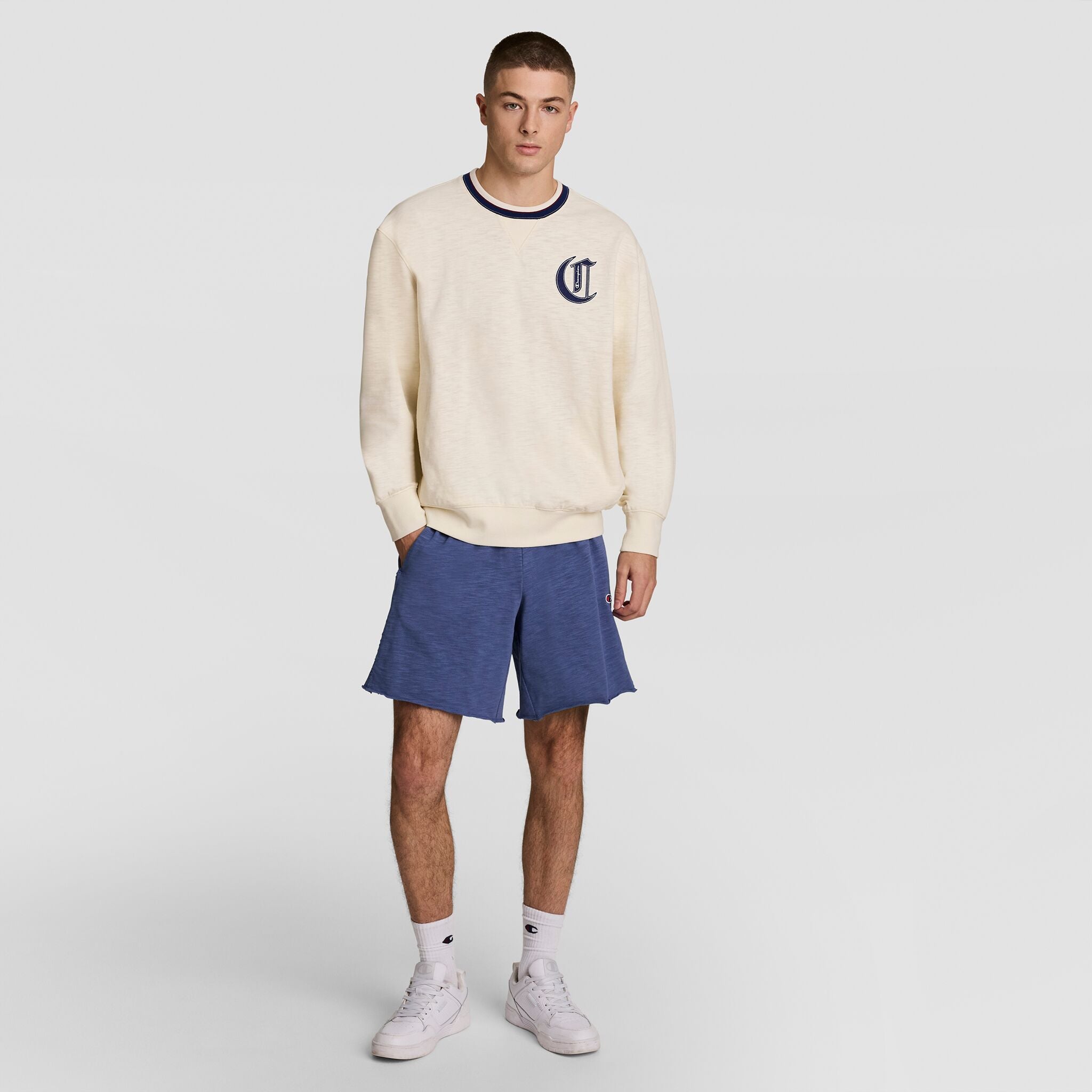 Modern Retro Washed Crew Sweatshirt. C Logo - Image 5
