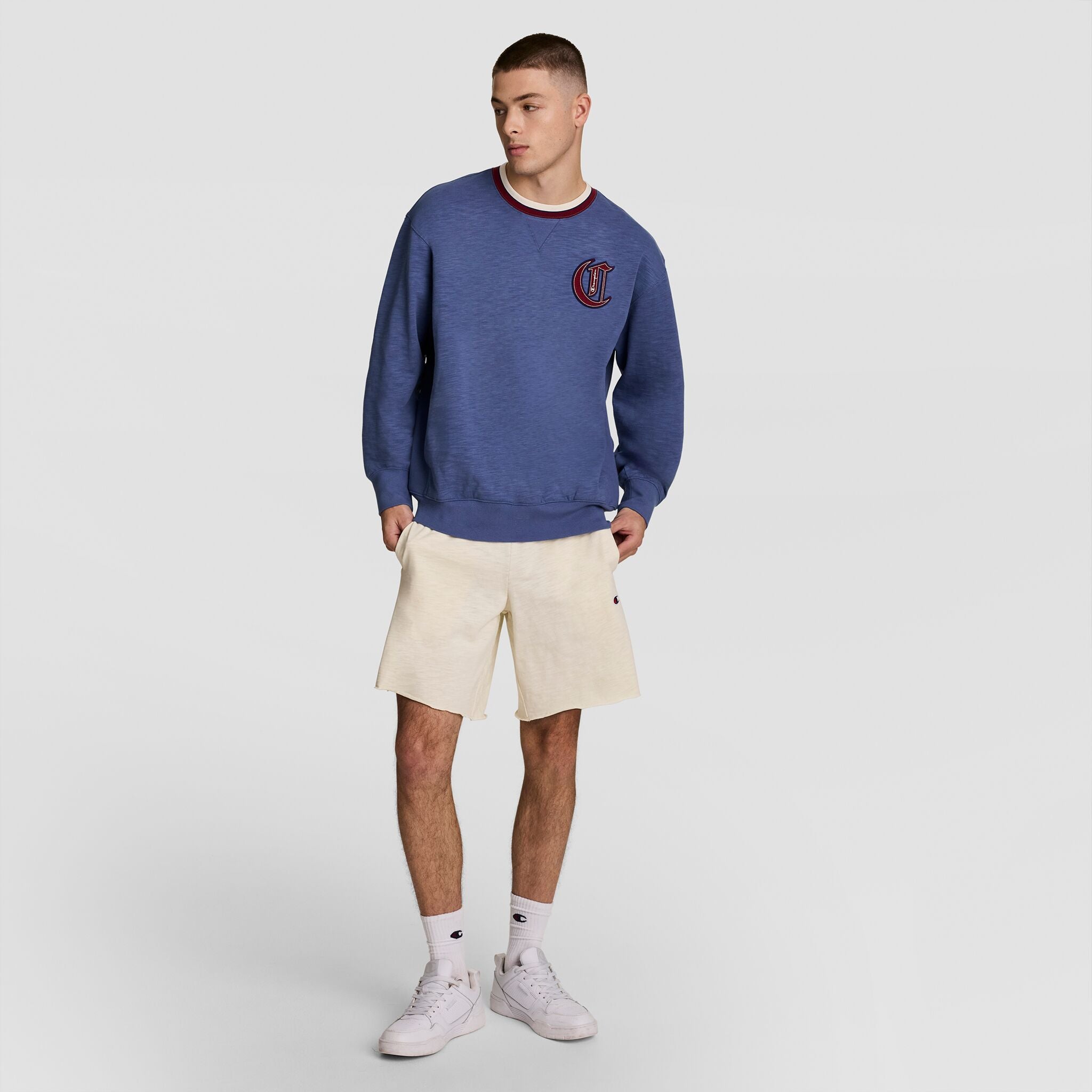 Modern Retro Washed Crew Sweatshirt. C Logo - Image 5