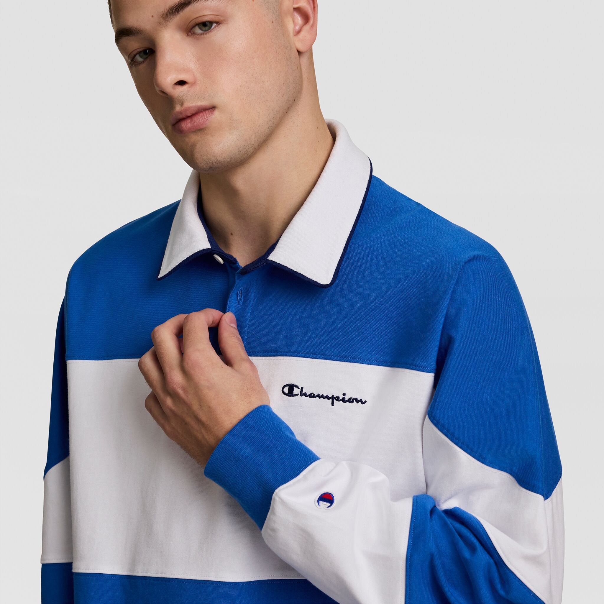 Gridiron Blocked Long Sleeve Rugby. Script Logo - Image 4