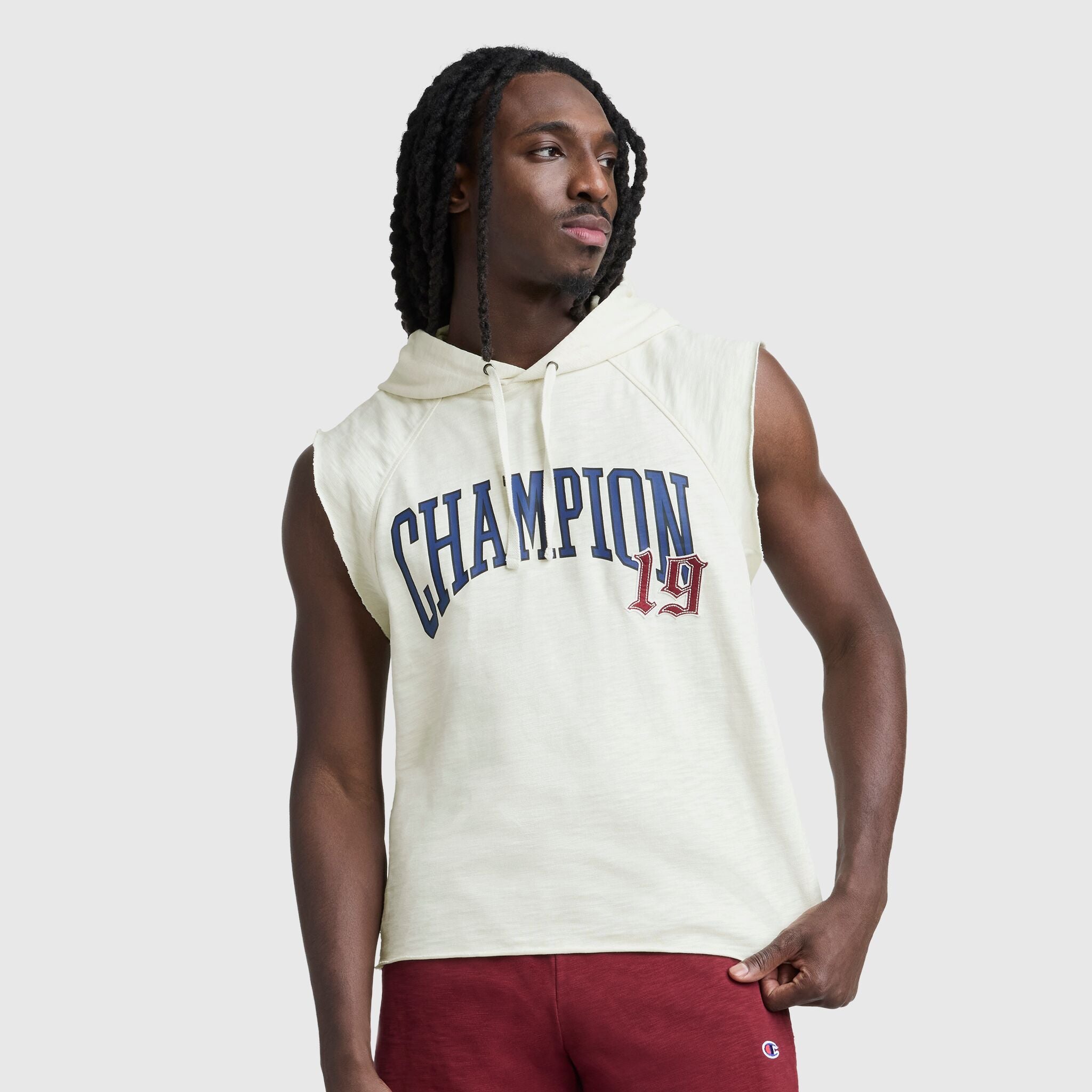 Modern Retro Washed Sleeveless Hoodie. C Logo