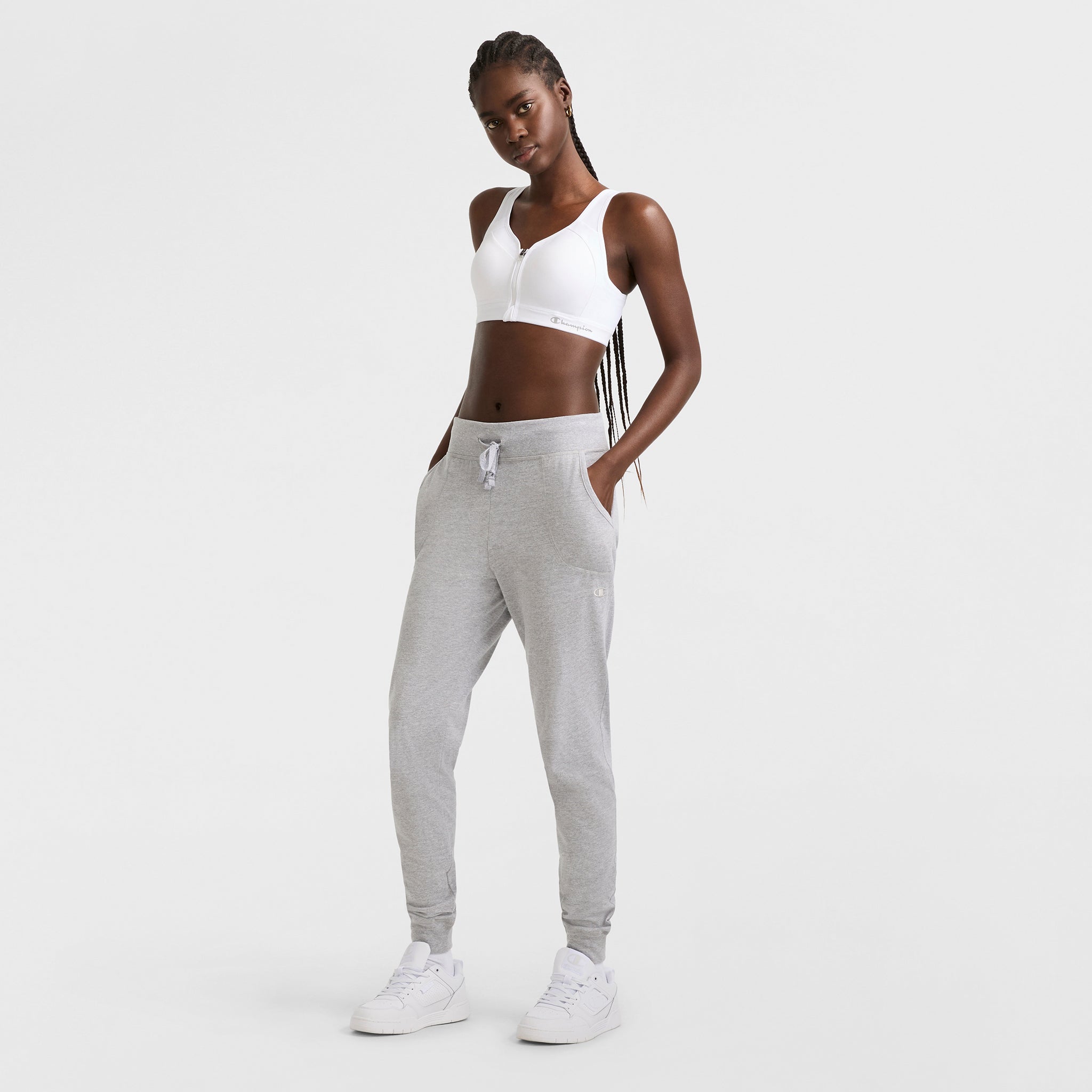 Motion Control Zip Sports Bra. Wirefree. Script Logo - Image 5