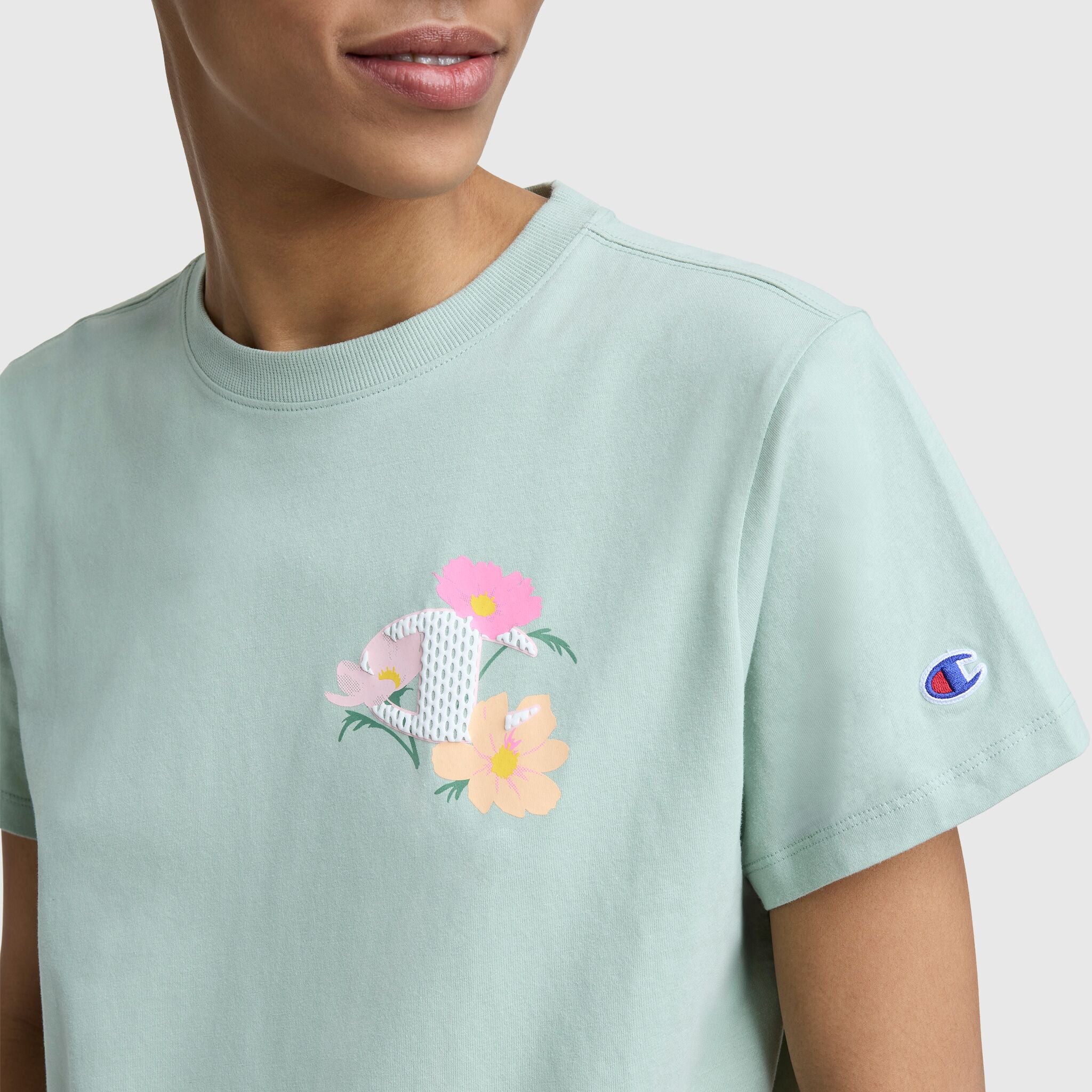 Floral Mesh C Graphic T-Shirt. C Logo - Image 3