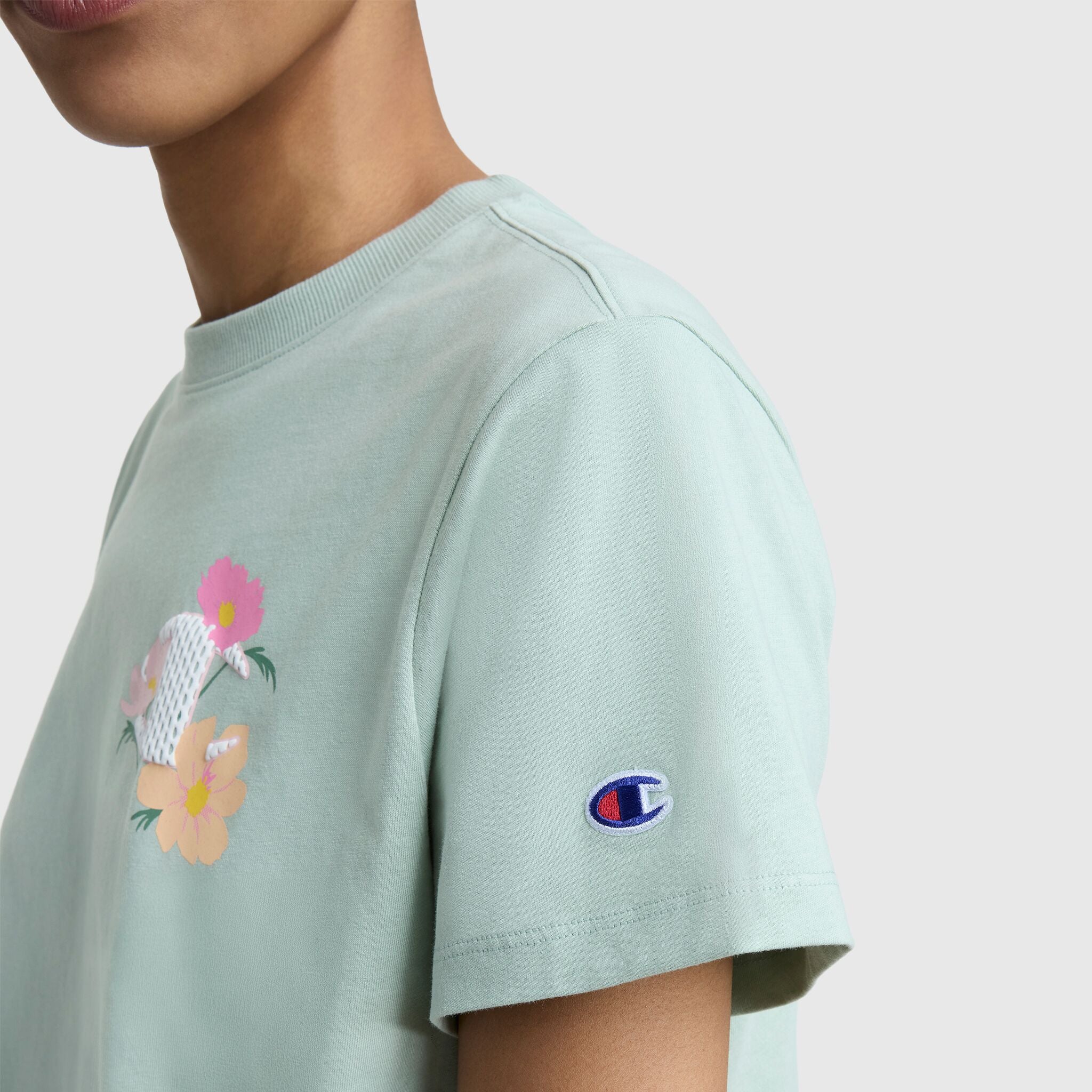 Floral Mesh C Graphic T-Shirt. C Logo - Image 4