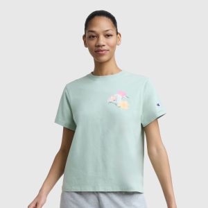 Floral Mesh C Graphic T-Shirt. C Logo