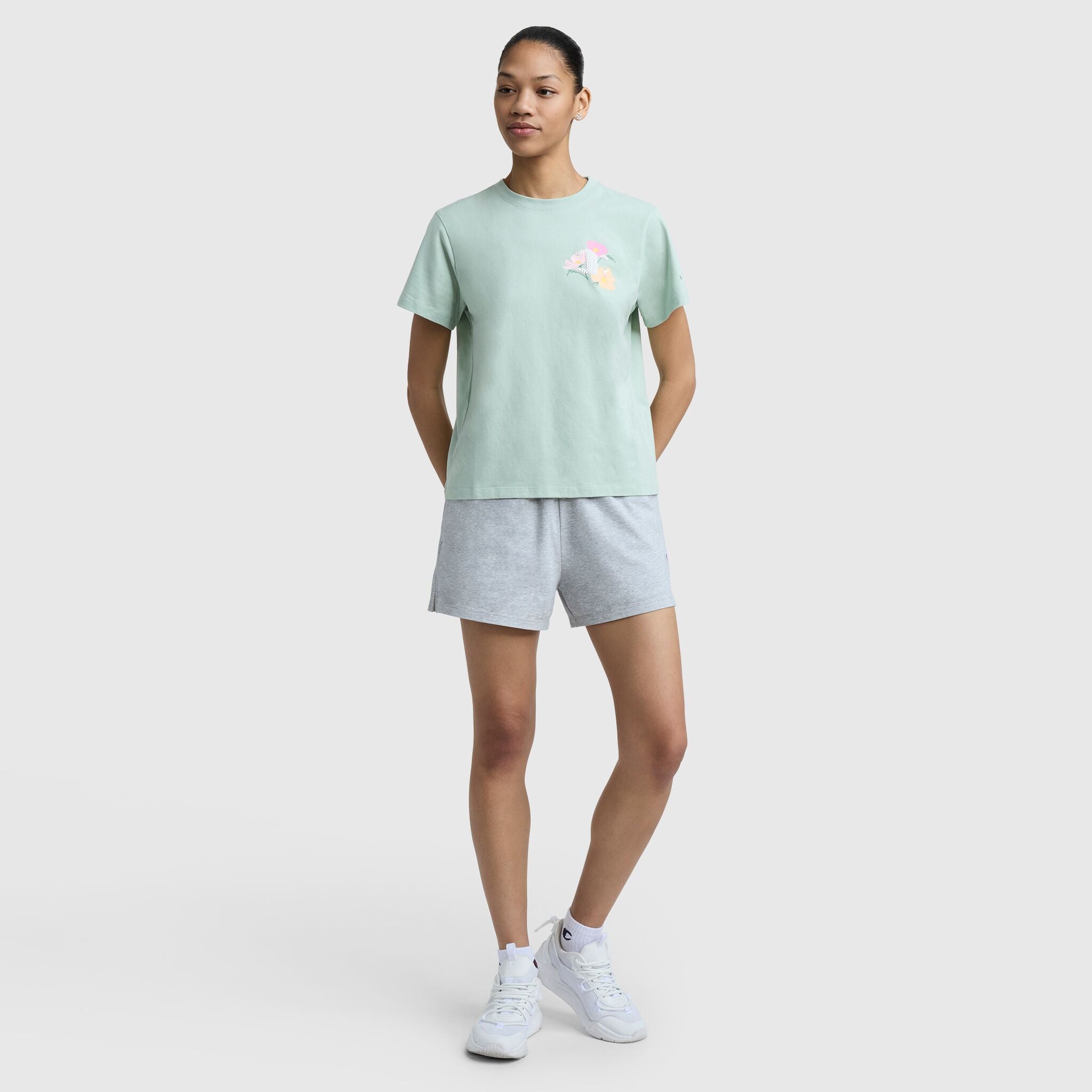 Floral Mesh C Graphic T-Shirt. C Logo - Image 5