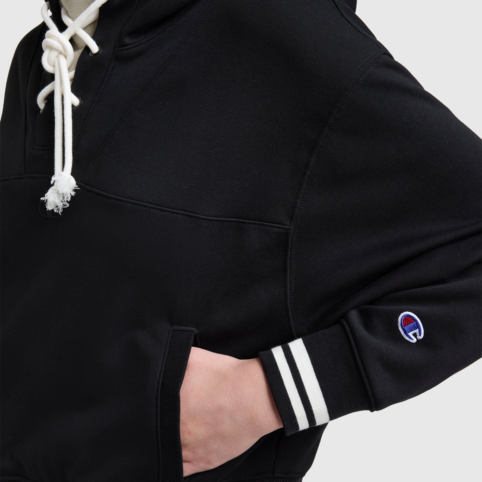 Tackle Lace Front Hoodie. Tonal Embroidered C Logo - Image 4