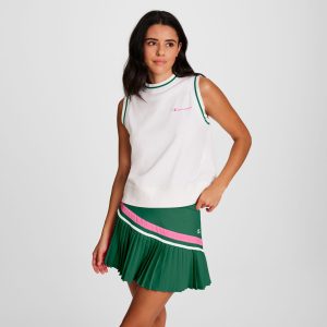 Country Club Sleeveless Top. Embroidered Script Logo